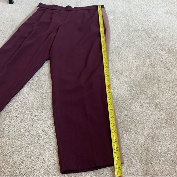 ARITZIA Babaton Dexter tuxedo pants burgundy maroon plum Sz 10🔥 - Picture 12 of 13